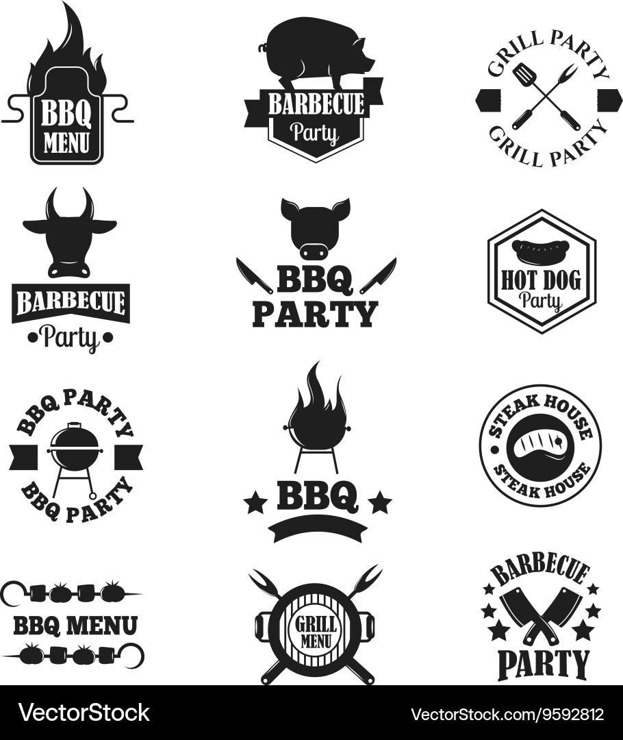Bbq set Royalty Free Vector Image - VectorStock