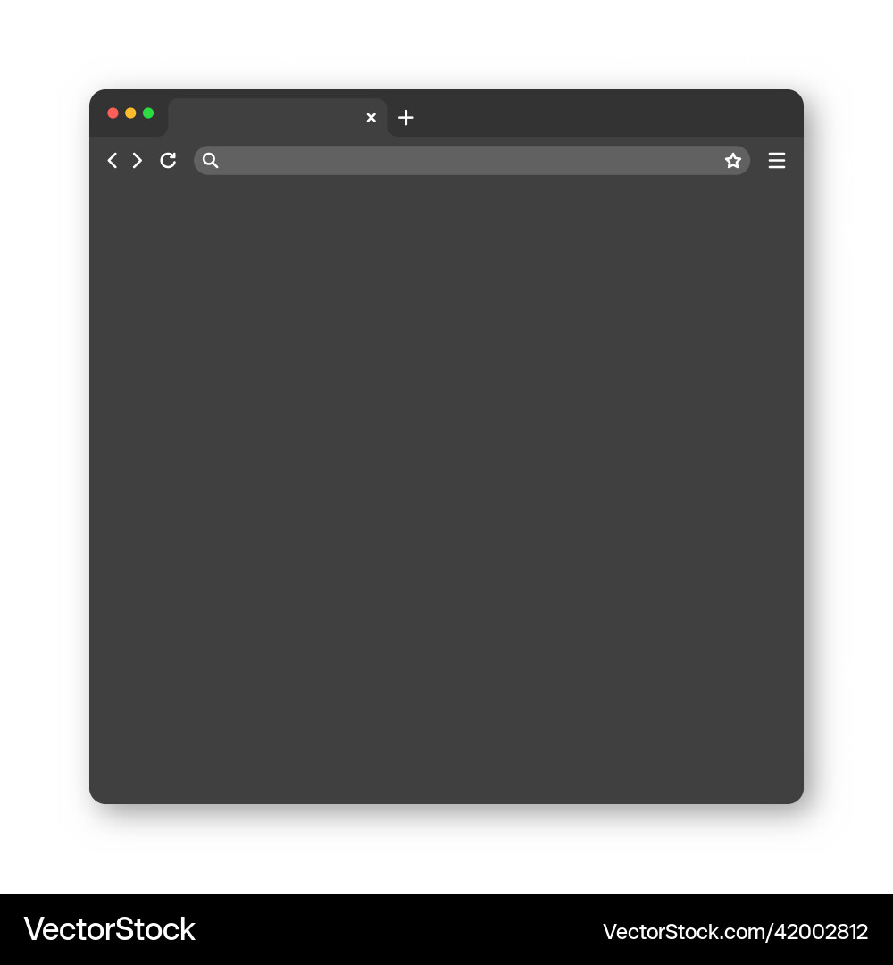 Blank web browser window with tab toolbar Blank web browser window with tab toolbar vector image