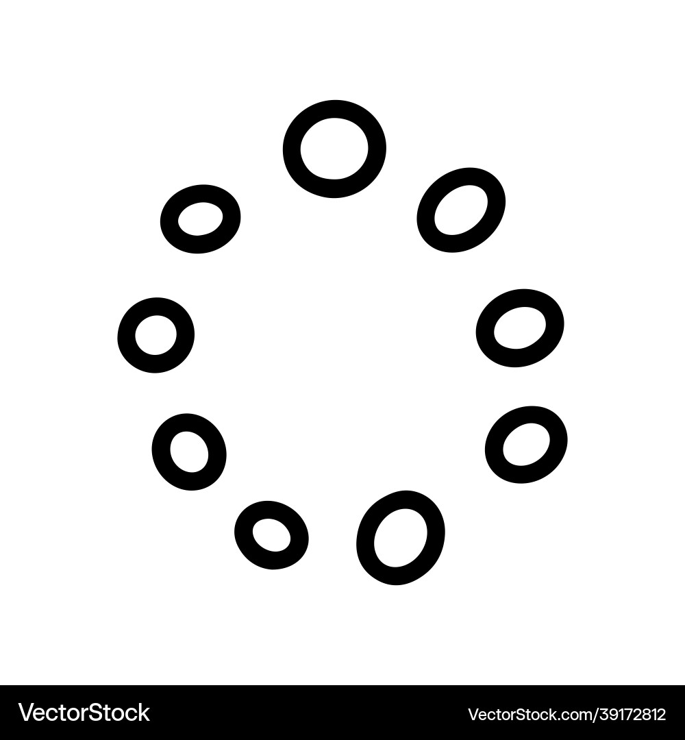 Circle loading black line doodle simple Circle loading black line doodle simple vector image