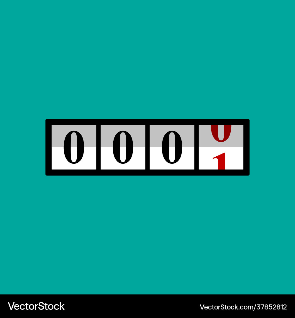 Counter with numbers isolated flat Counter with numbers isolated flat vector image