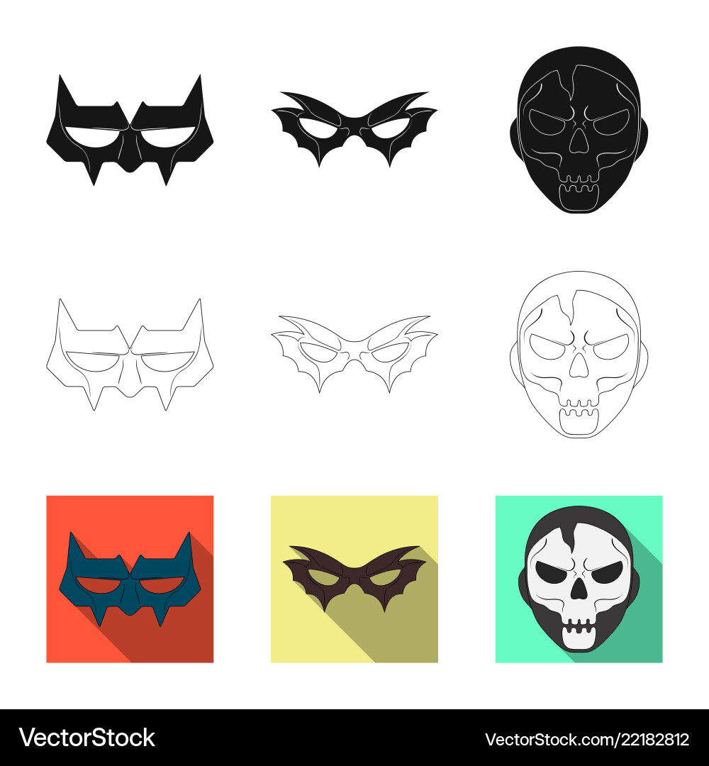 Design of hero and mask icon set Design of hero and mask icon set vector image