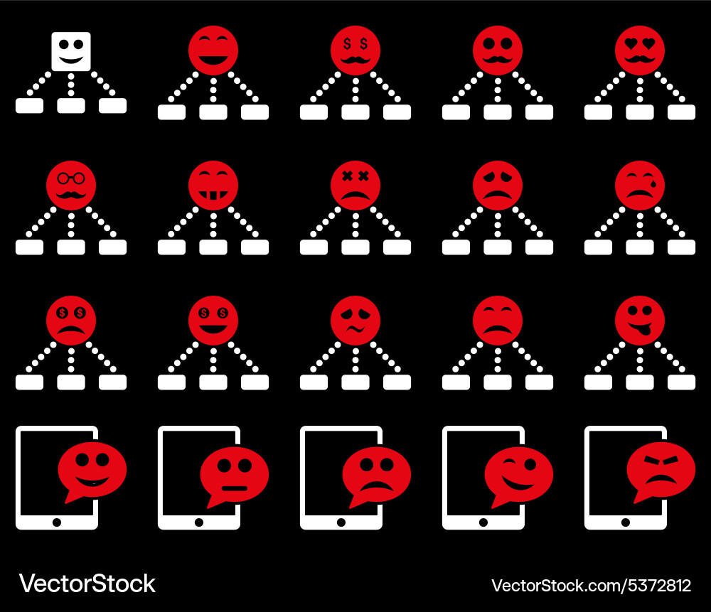 Emotion hierarchy and sms icons vector image