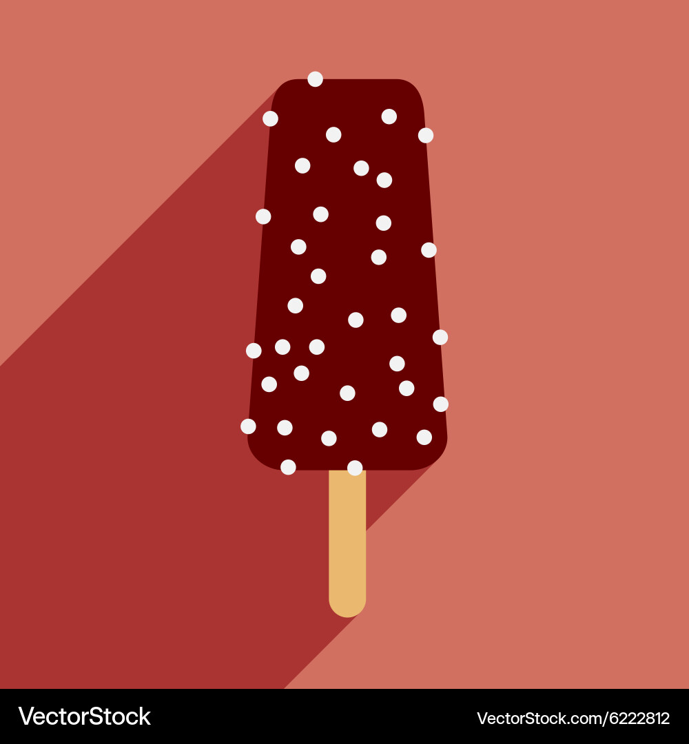 Flat with shadow icon and mobile application ice vector image