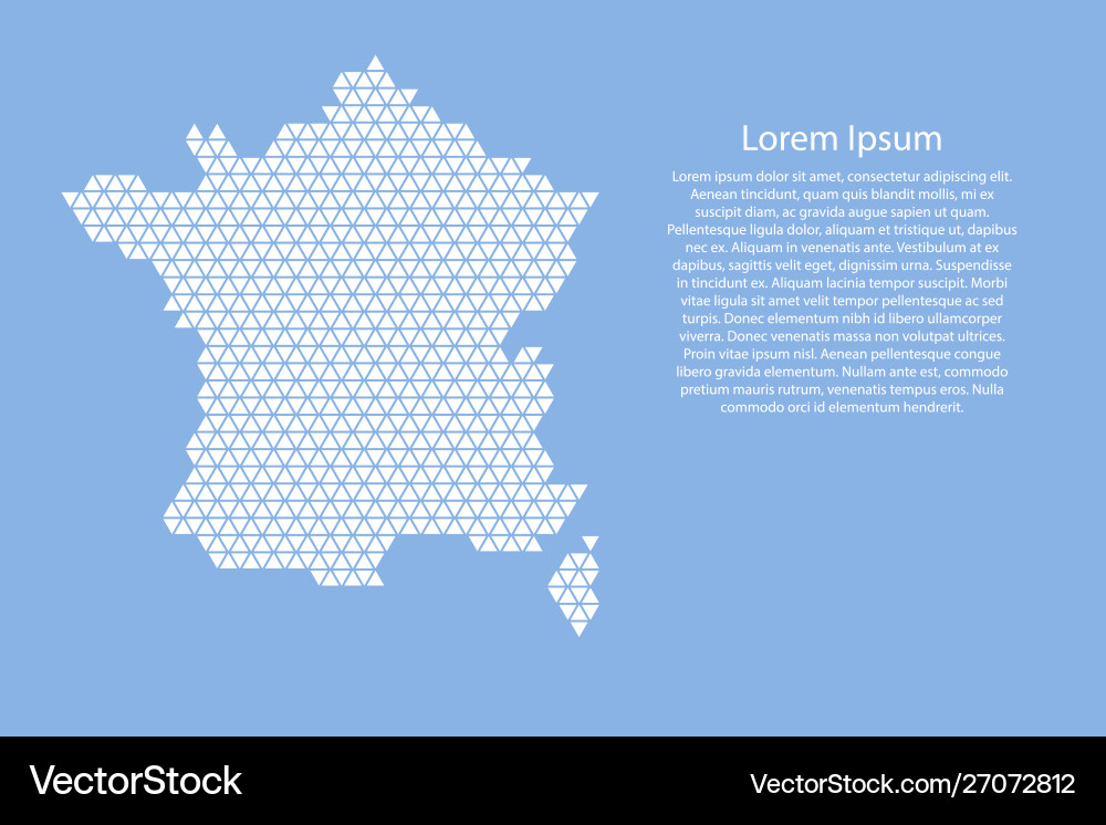 France map abstract schematic from red triangles France map abstract schematic from red triangles vector image