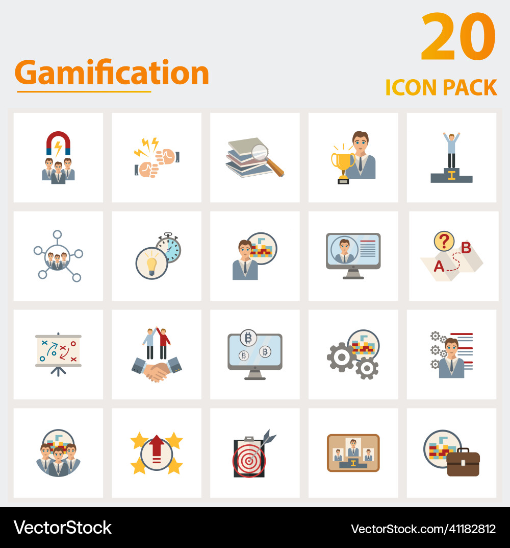 Gamification icon set collection of simple Gamification icon set collection of simple vector image