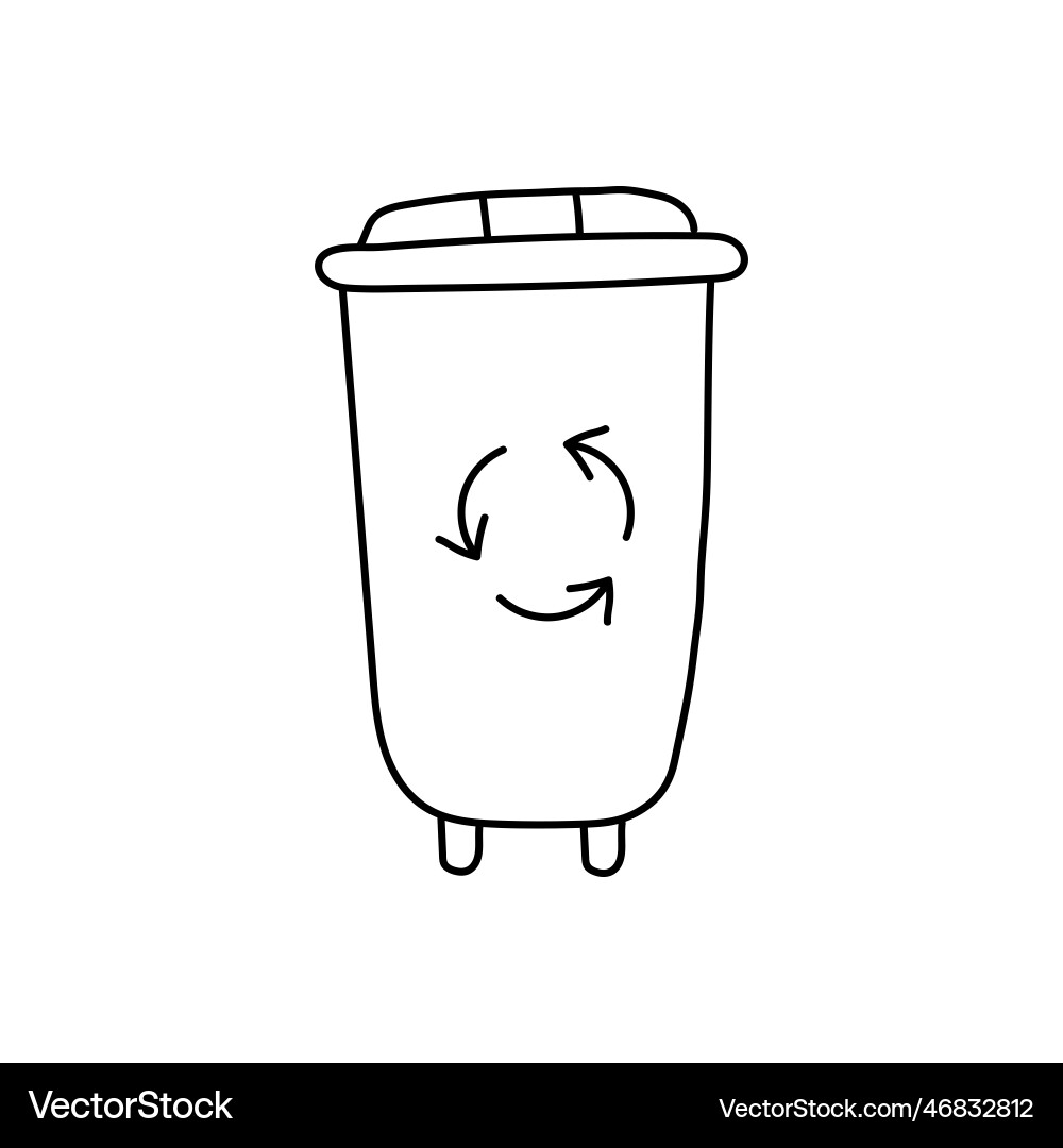 Hand drawn trash can garbage sorting Hand drawn trash can garbage sorting vector image