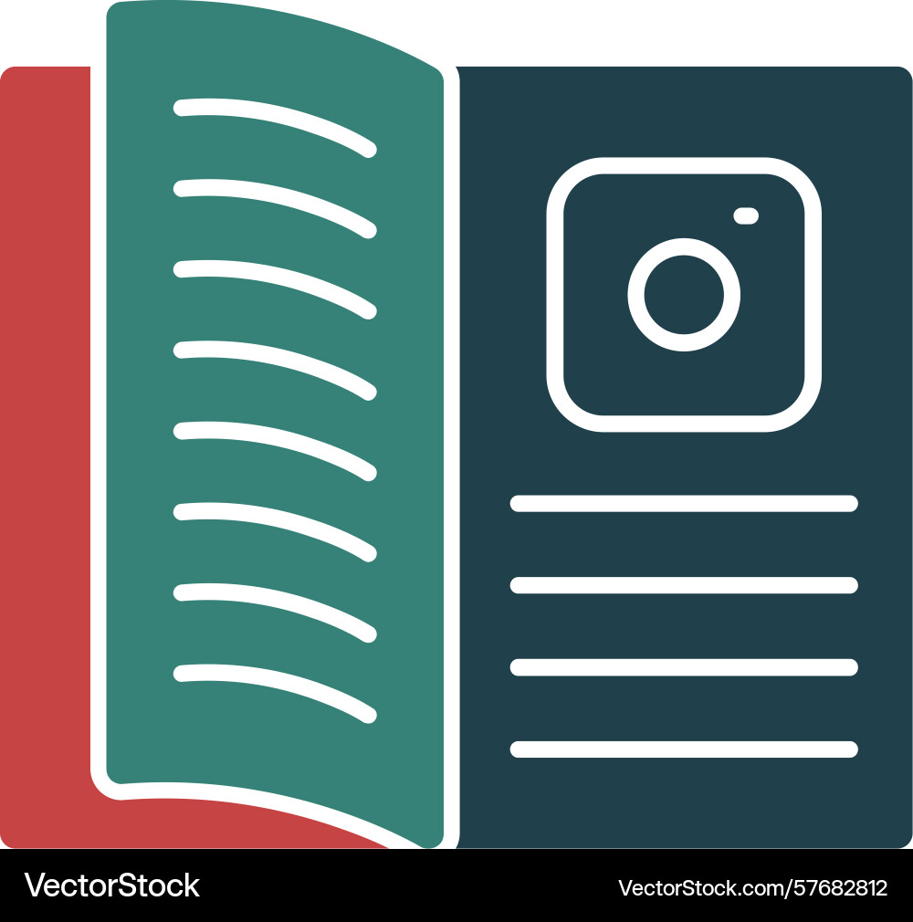 Insta learn glyph multi color icon Vector Image
