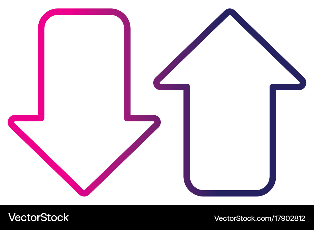 Line arrows to loading digital data connection vector image