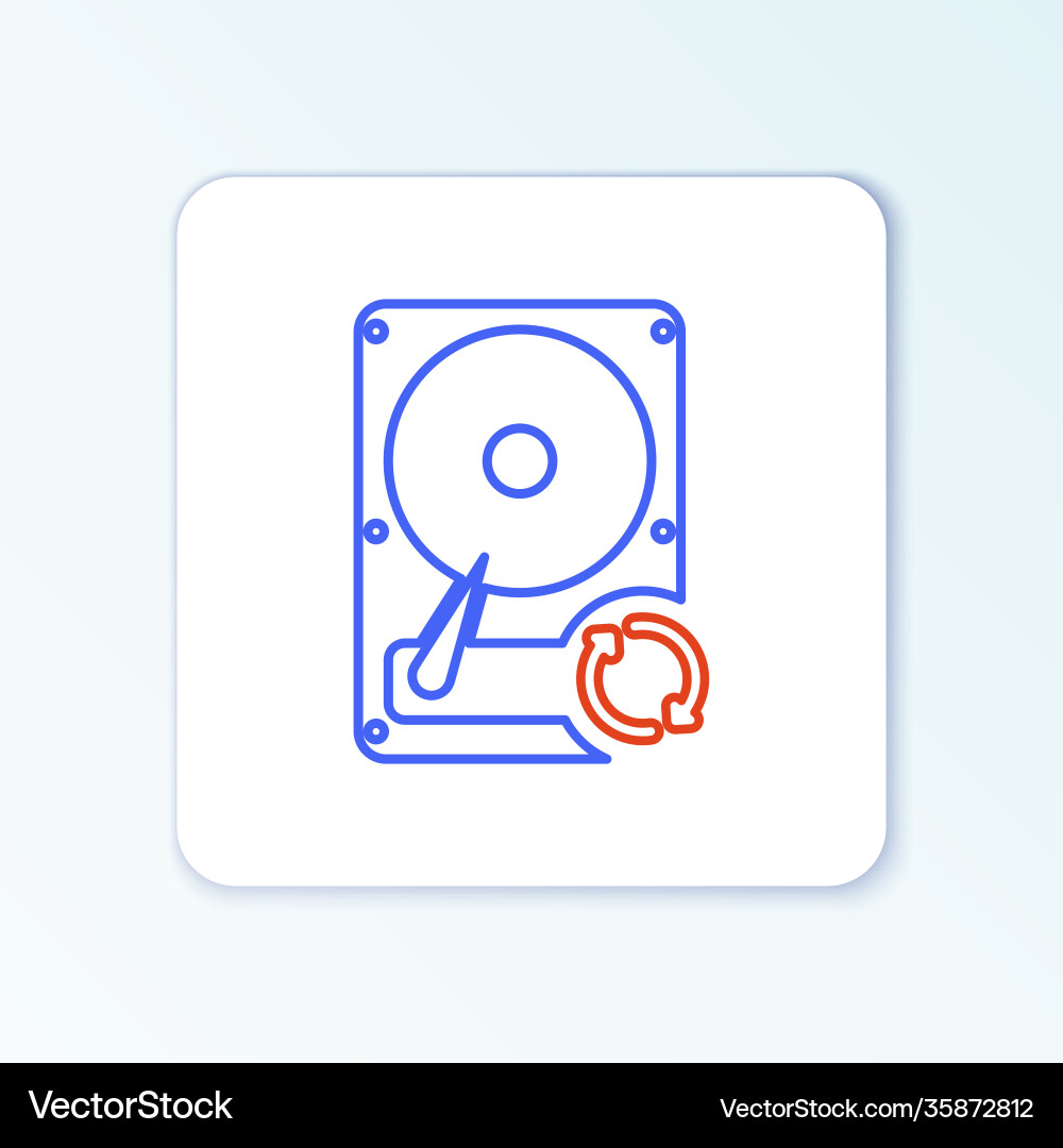 Line hard disk drive hdd sync refresh icon Line hard disk drive hdd sync refresh icon vector image