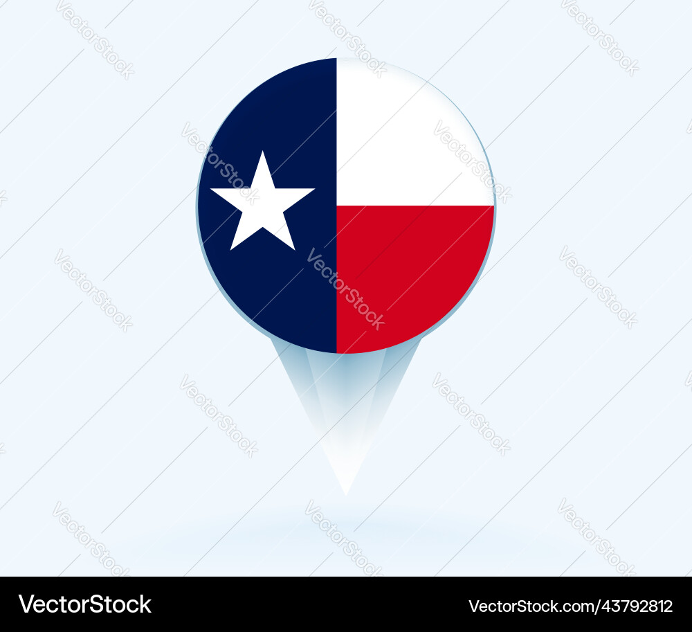 Map pointer with flag of texas Vector Image