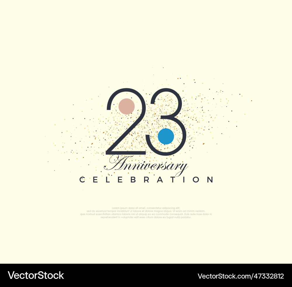 Modern and simple number design for 23rd Modern and simple number design for 23rd Vector Image