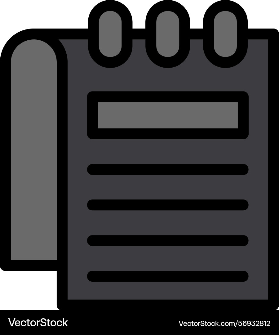 Notepad line filled style icon design Vector Image