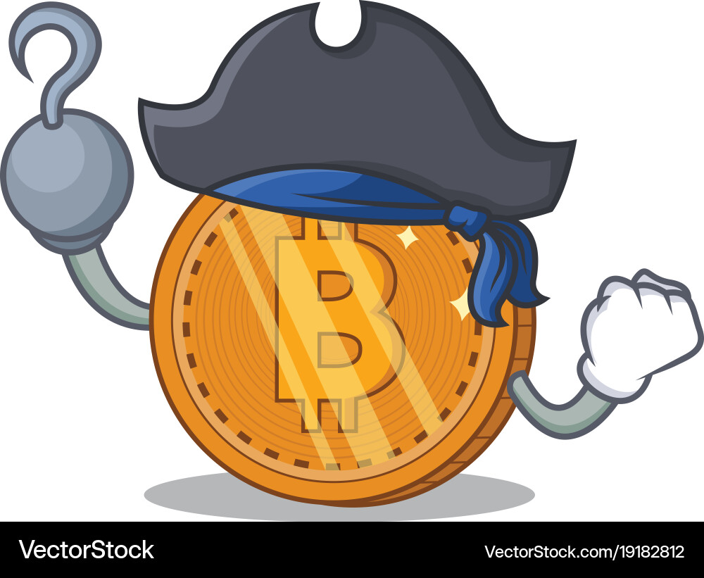 Pirate bitcoin coin character cartoon – Royalty-Free Vector | VectorStock