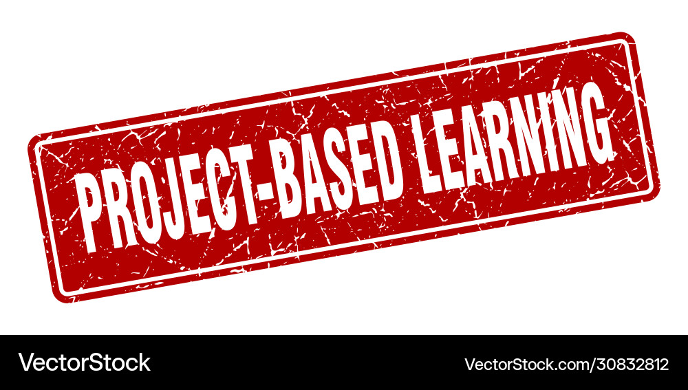 Project-based learning stamp vector image