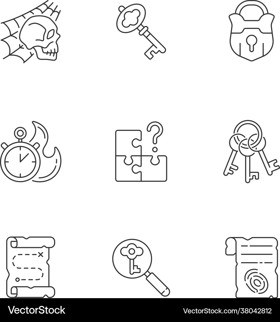 Quest linear icons set Quest linear icons set vector image