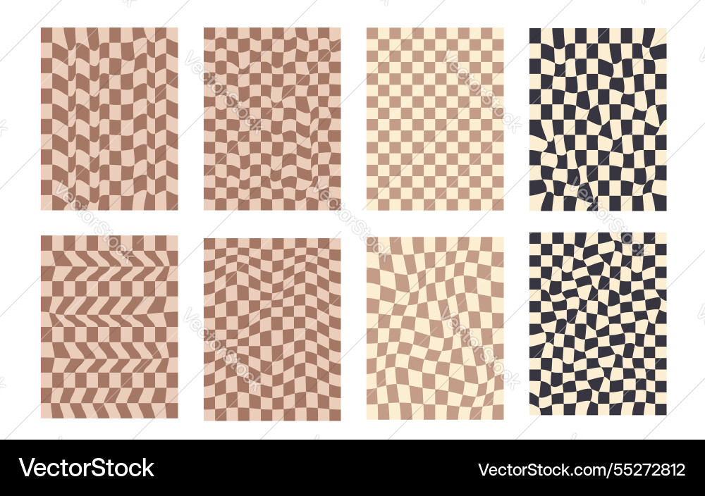 Retro Checkerboard Pattern Set vector image