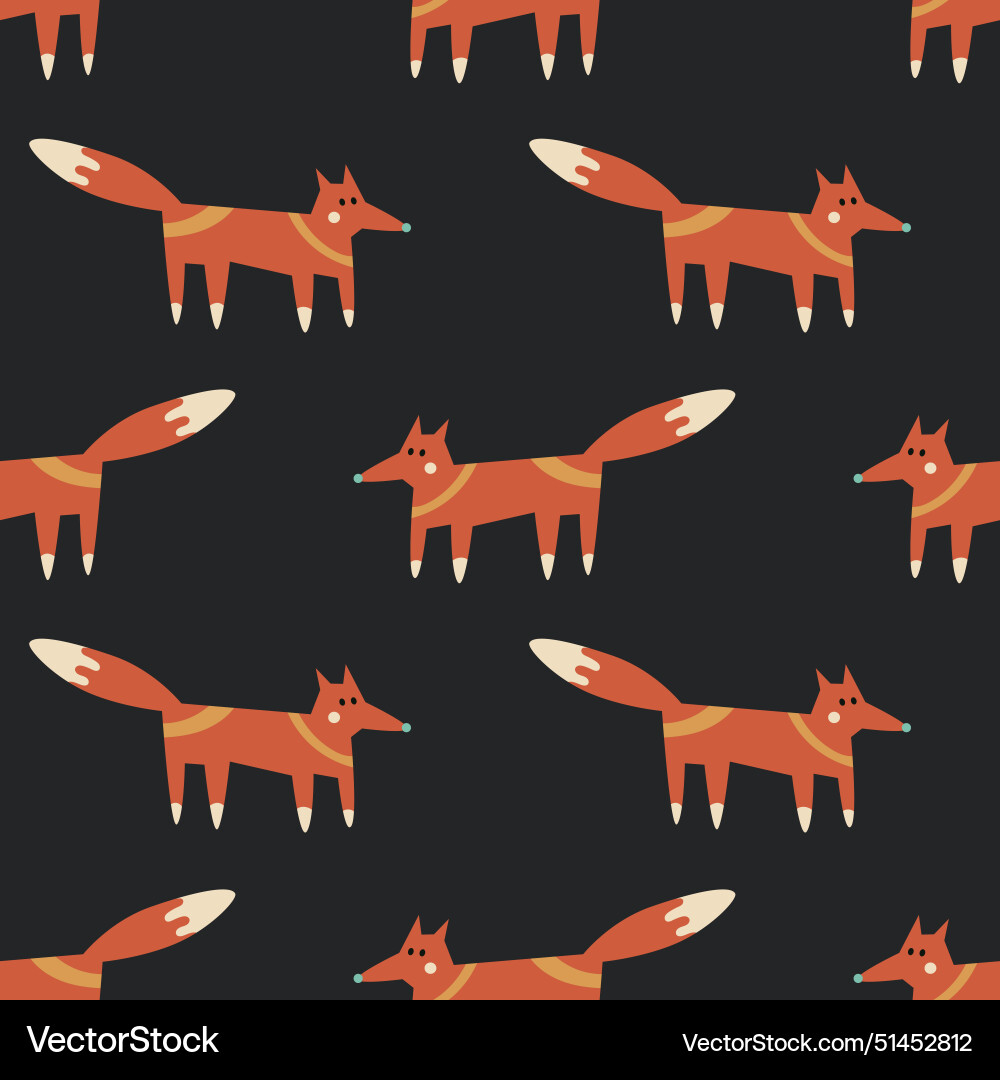 Seamless pattern with red foxes Seamless pattern with red foxes Vector Image