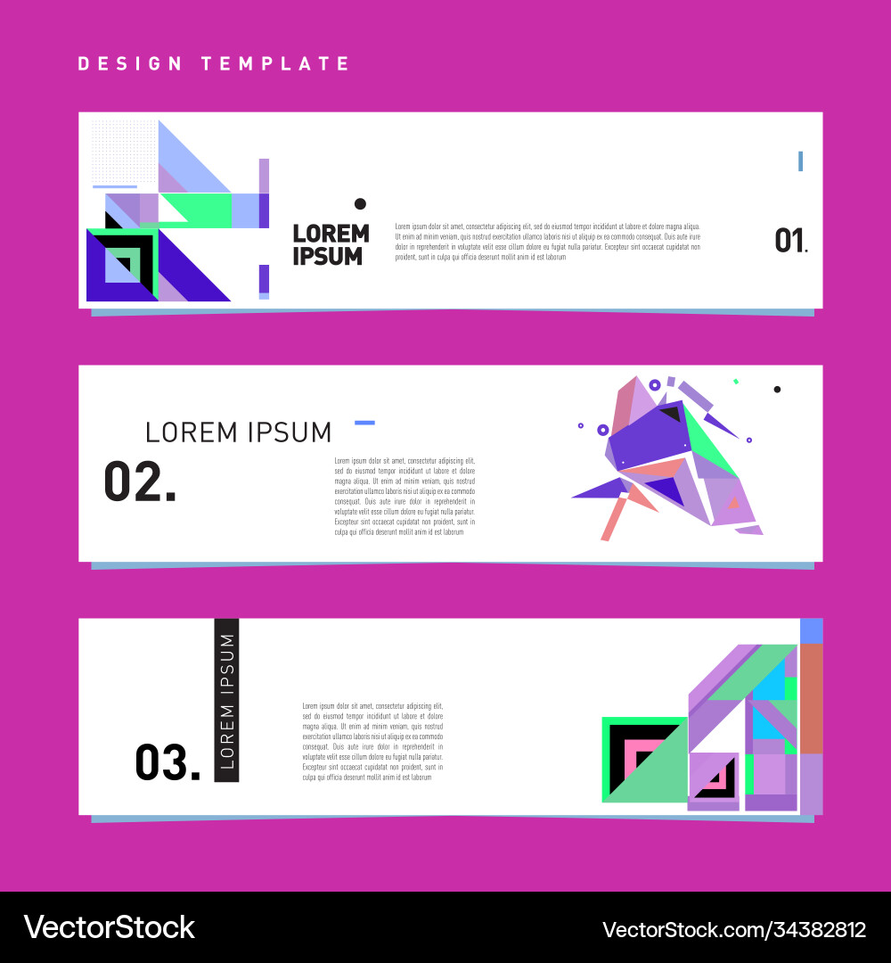 Set abstract banner web design template retro Vector Image