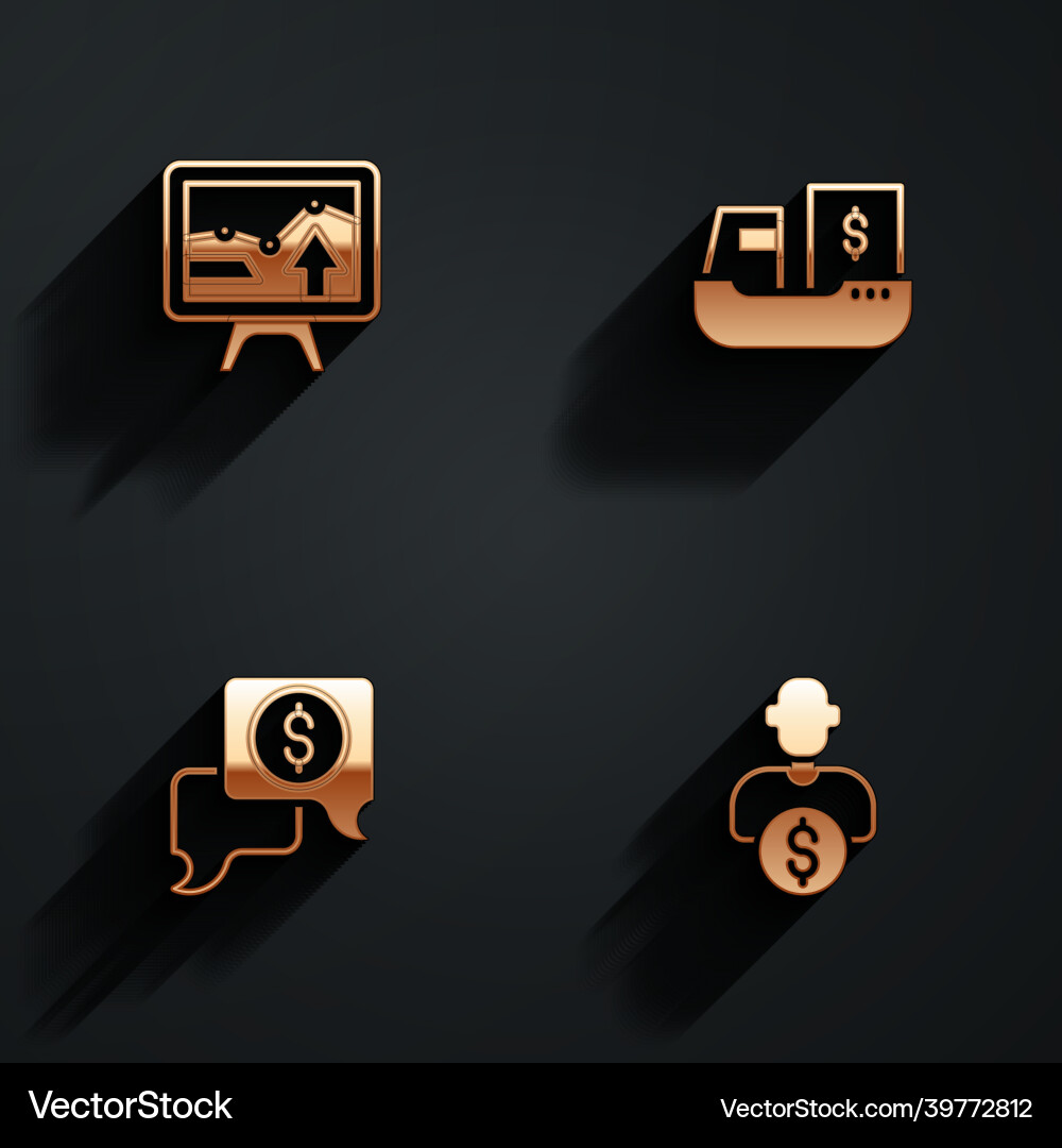 Set monitor with graph chart cargo ship boxes Set monitor with graph chart cargo ship boxes vector image