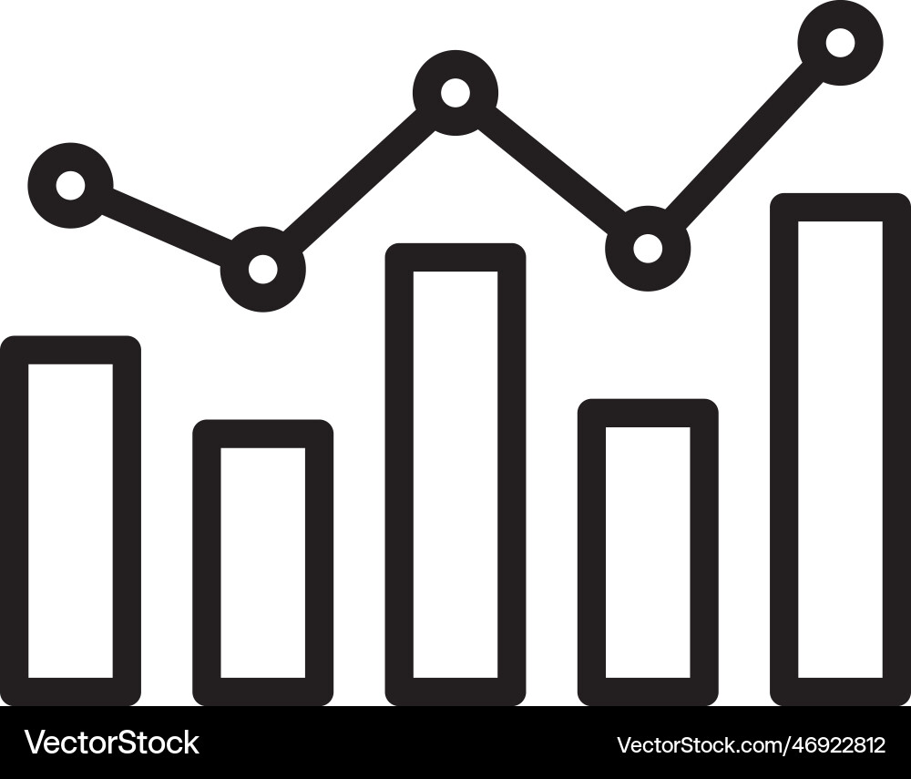 Statistical graph icon image suitable vector image