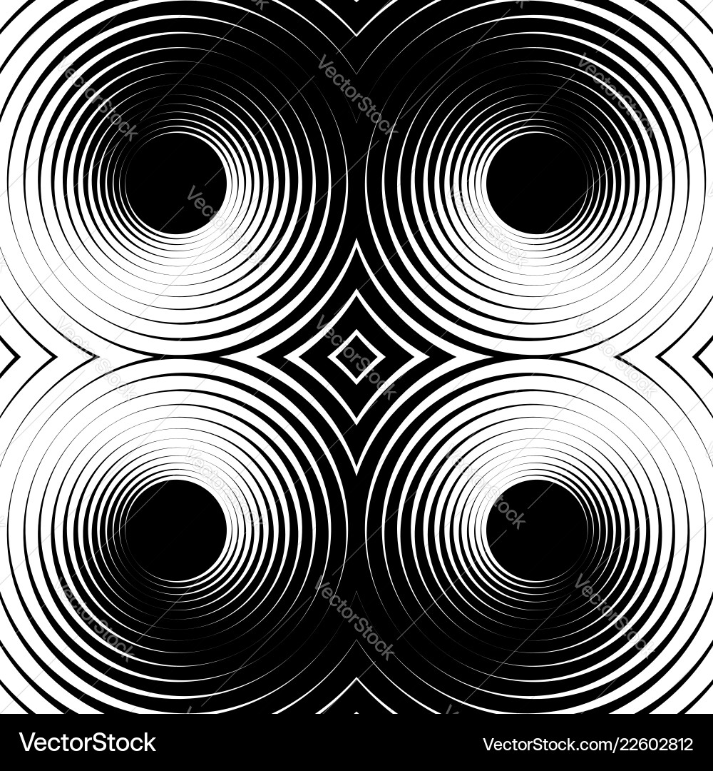 Symmetrical repeatable pattern with concentric Symmetrical repeatable pattern with concentric vector image