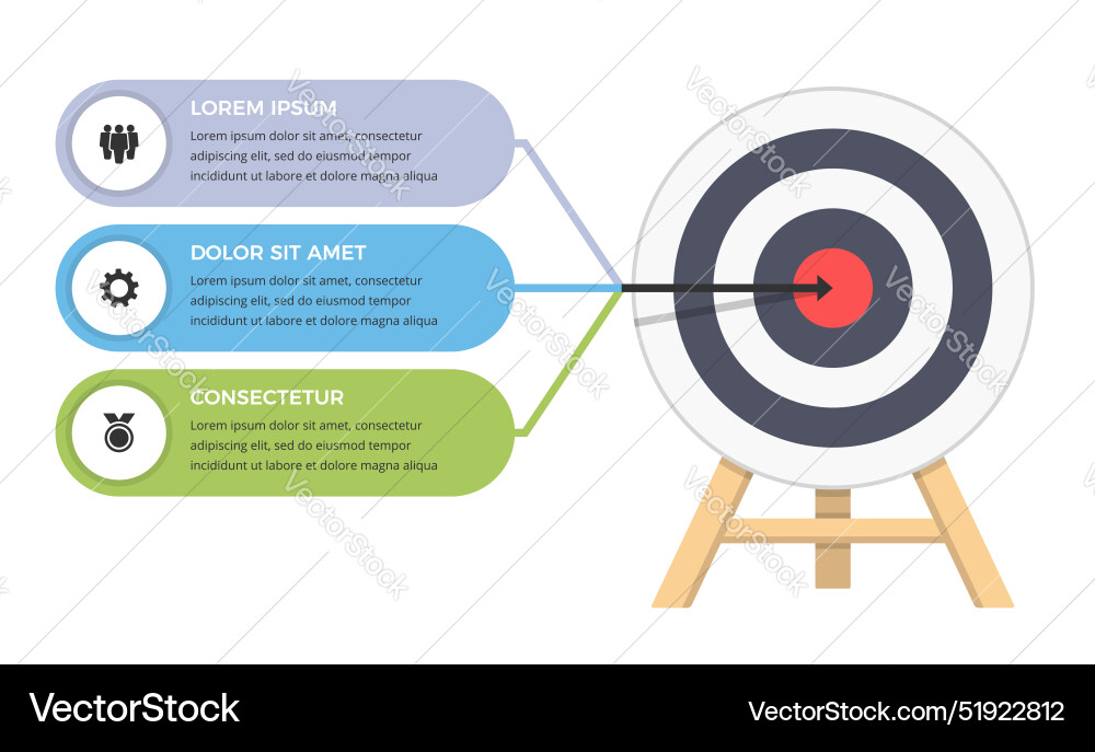 Target with 3 elements for text Target with 3 elements for text vector image