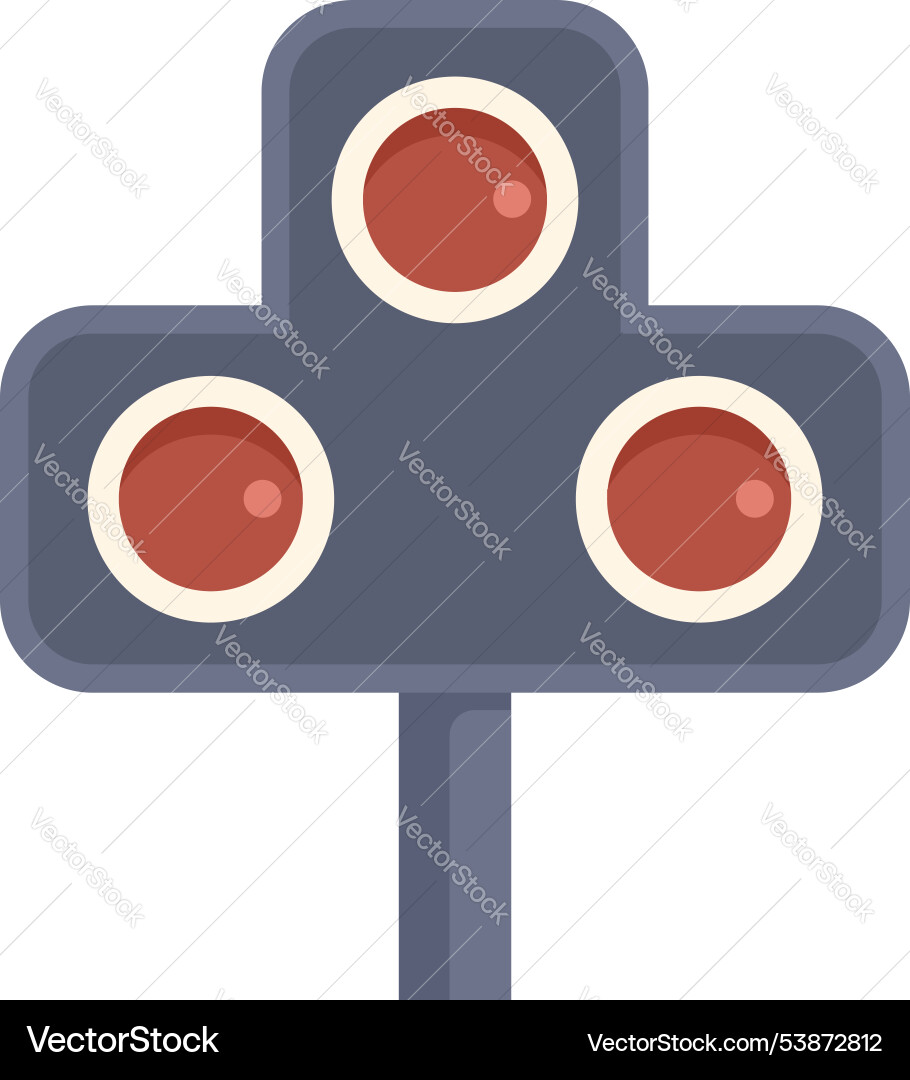 Traffic light showing stop signal with three red Vector Image