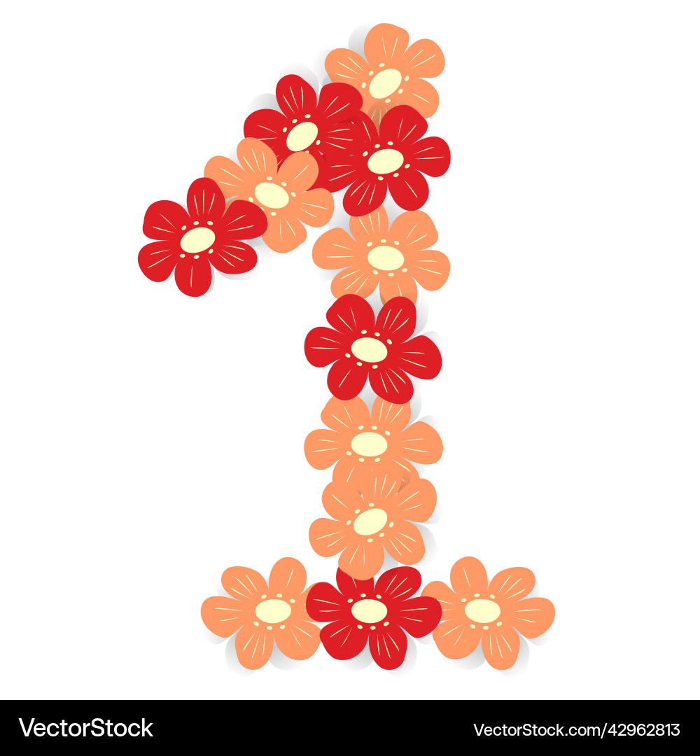 Abstract image of the number one consisting Abstract image of the number one consisting vector image