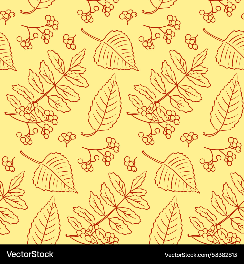 Autumn contour contrast seamless pattern Vector Image