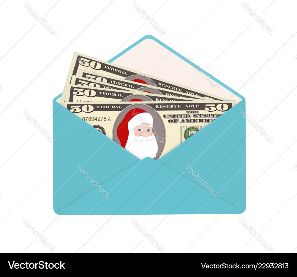 Bill hundert Dollar mit santa claus in open Bill hundert Dollar mit santa claus in open vektorbild