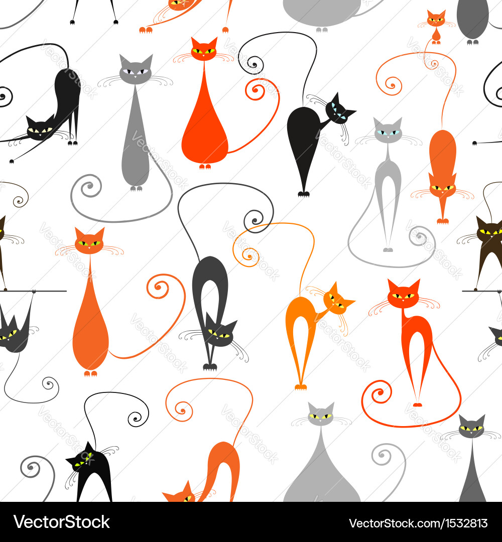 Cats seamless pattern for your design vector image