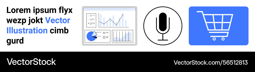 Data analytics speech recording and shopping Data analytics speech recording and shopping vector image