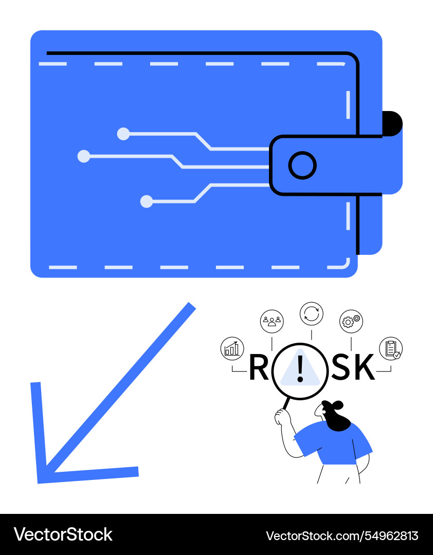 Digital wallet with circuit design and risk Digital wallet with circuit design and risk vector image