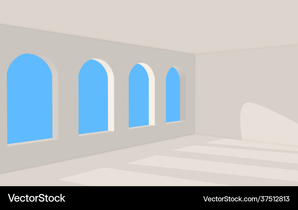 Empty room with window and shadows vector image