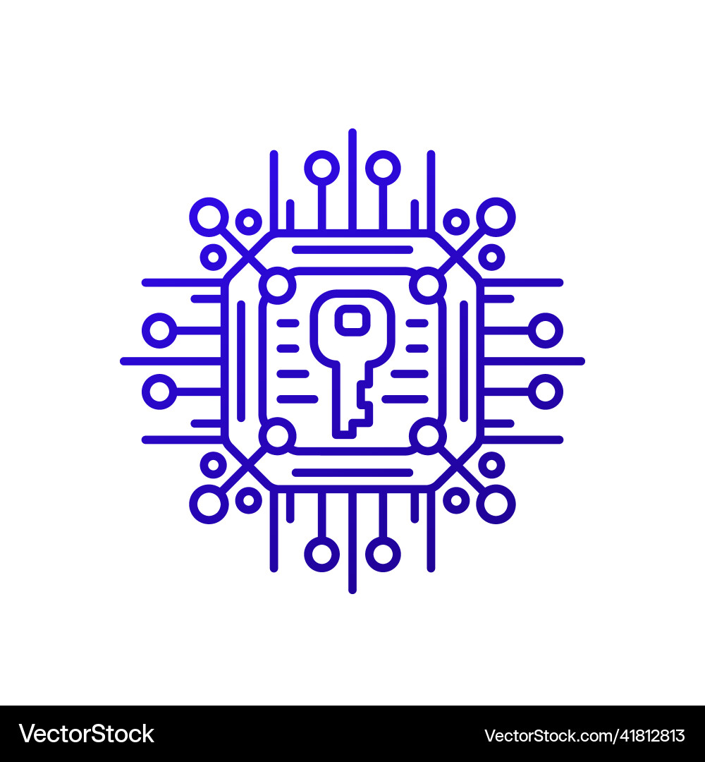 Encryption and data protection line icon vector image