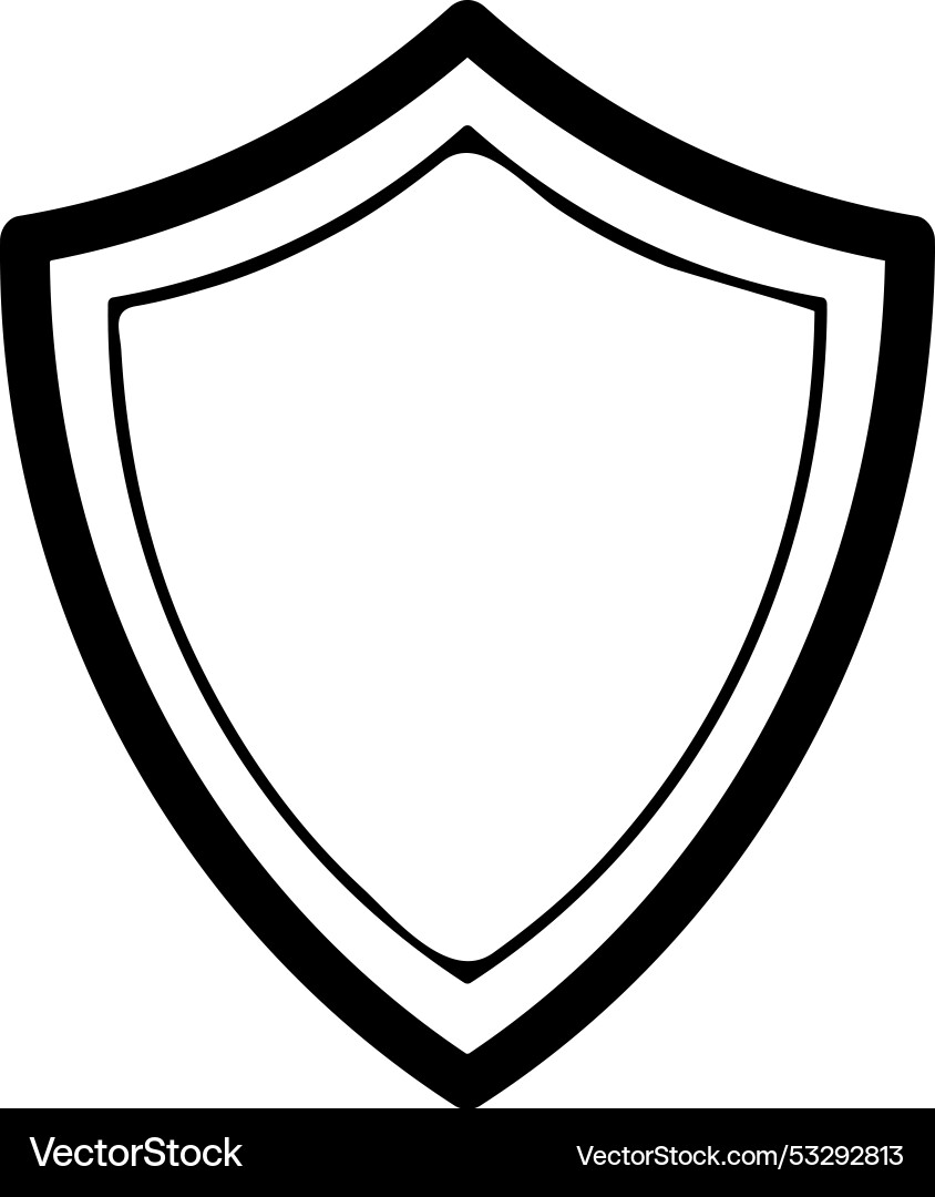 Frame shield icon element outline border grunge Frame shield icon element outline border grunge vector image