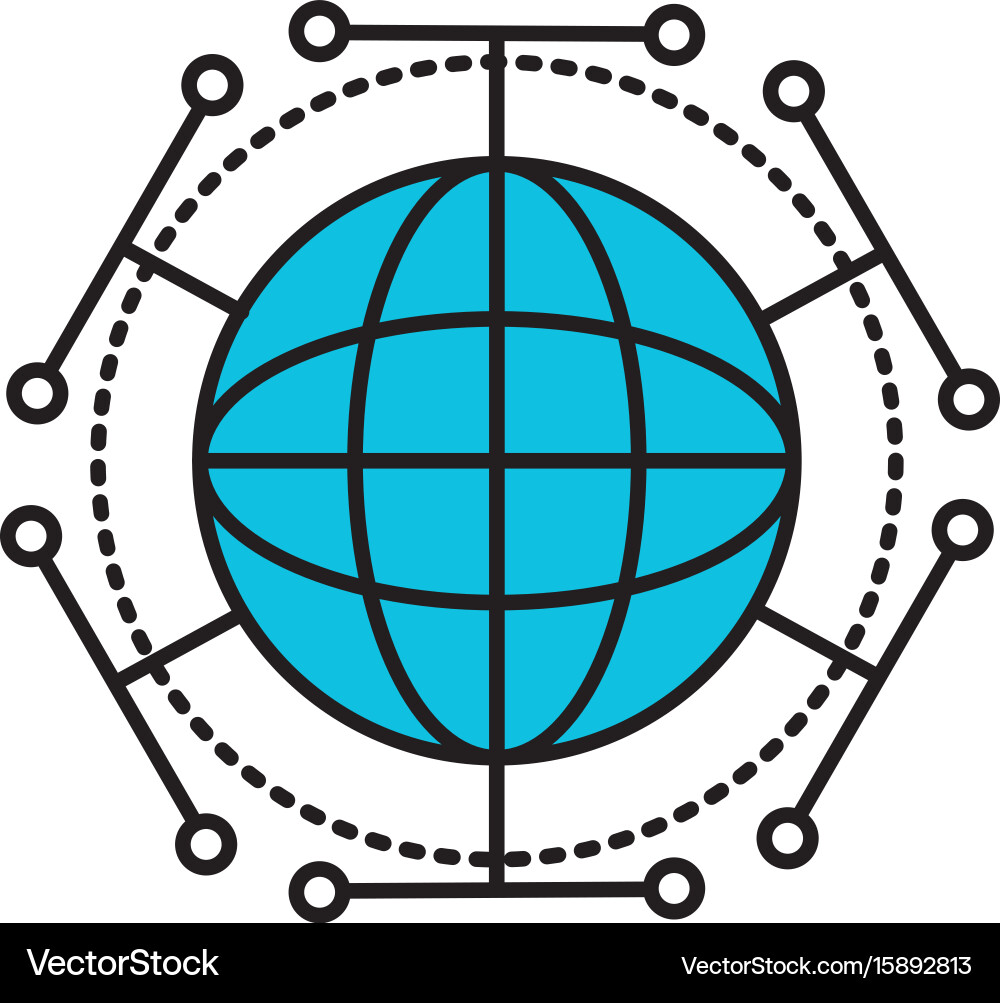 Global digital technology data connection Vector Image
