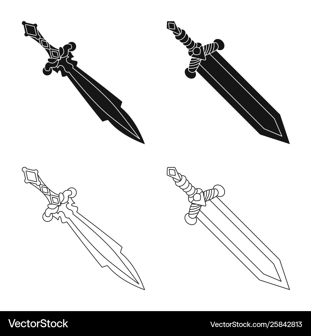 Isolated object game and armor logo collection vector image