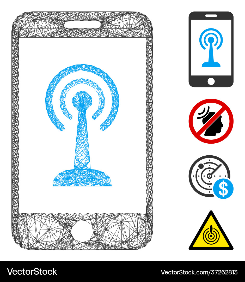 Linear radio control smartphone mesh Linear radio control smartphone mesh Vector Image