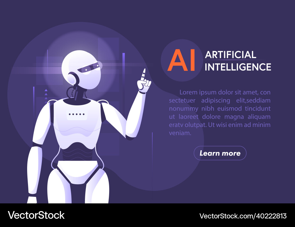 Machine learning ai with digital brain Machine learning ai with digital brain vector image