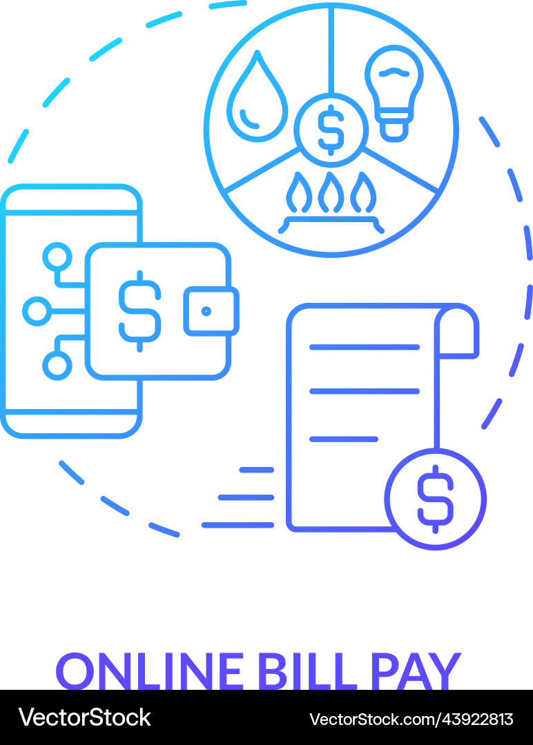 Online bill pay blue gradient concept icon Online bill pay blue gradient concept icon vector image