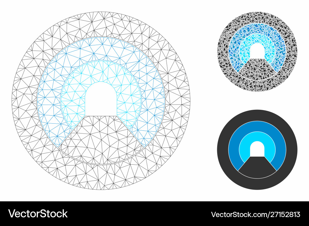 Pipe tunnel mesh network model and triangle Pipe tunnel mesh network model and triangle vector image