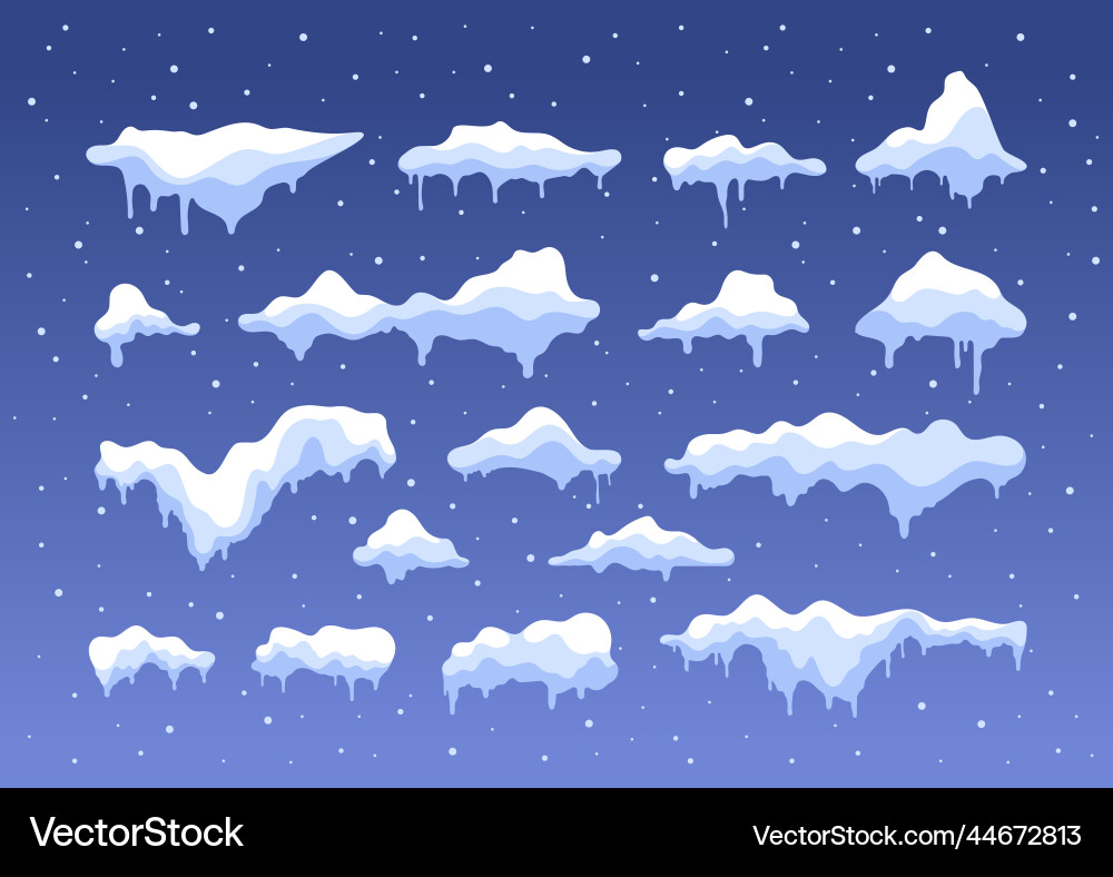Schneekappen Schneeflocke Schneeball Eisstapel flach Schneekappen Schneeflocke Schneeball Eisstapel flach vektorbild