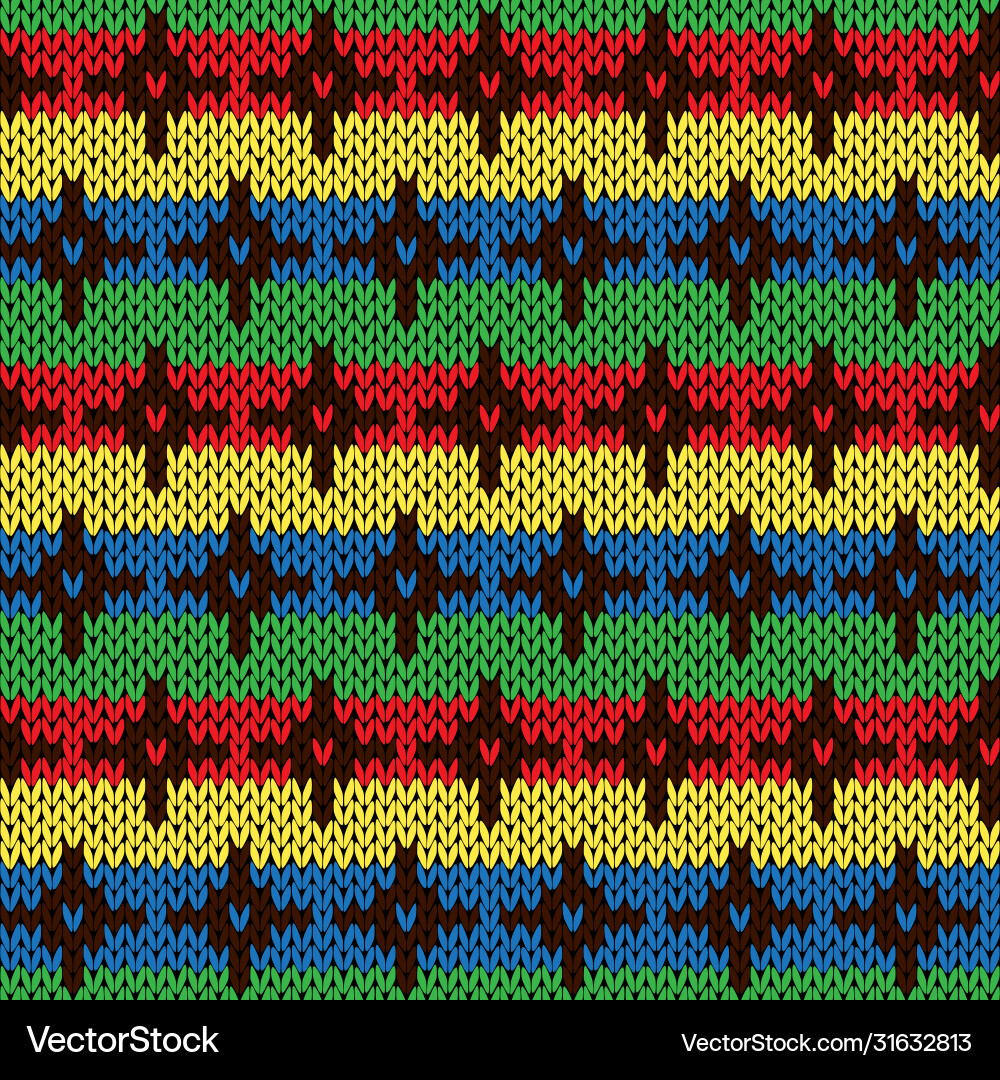 Seamless knitting multicolor pattern with crosses Seamless knitting multicolor pattern with crosses vector image