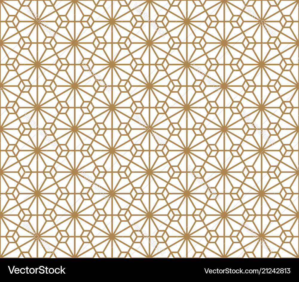 Seamless pattern based on kumiko in golden color Seamless pattern based on kumiko in golden color Vector Image
