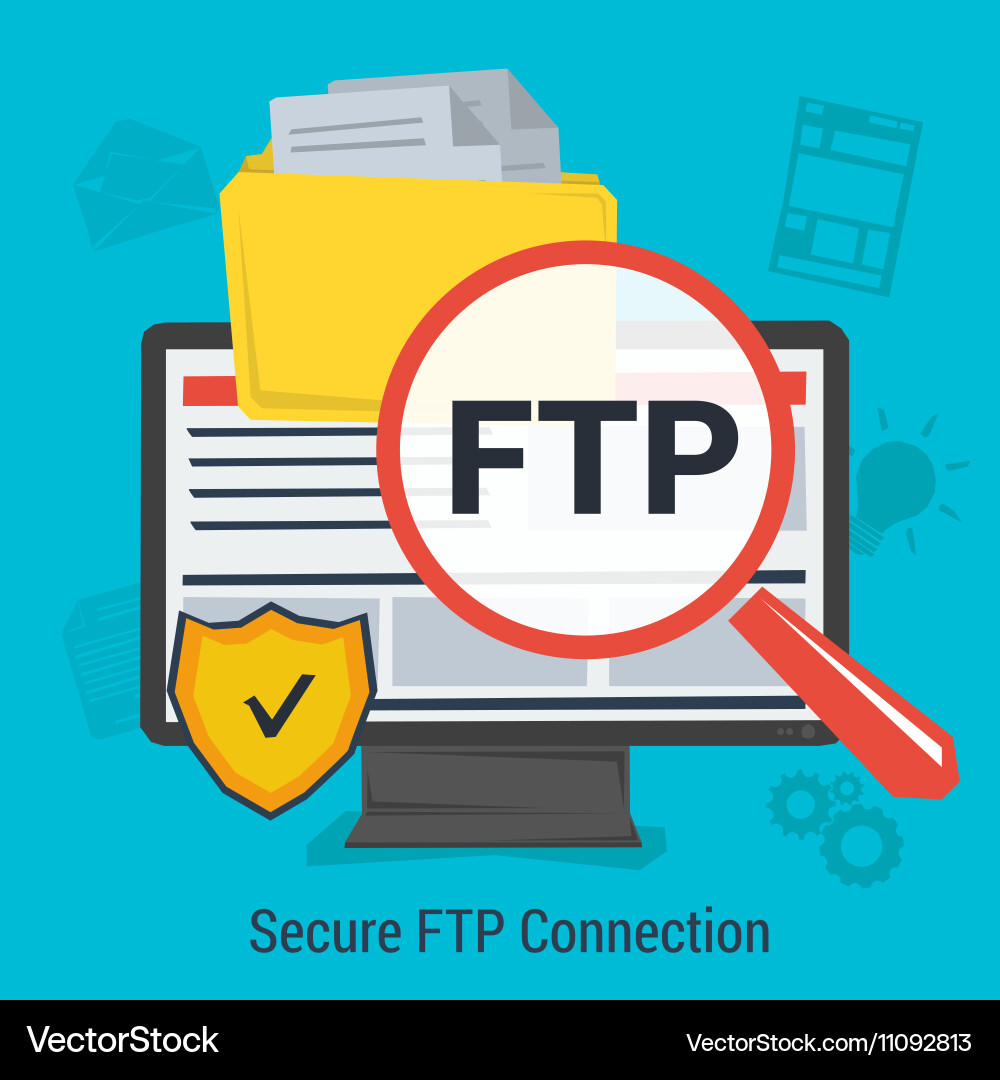 Secure ftp connection Vector Image