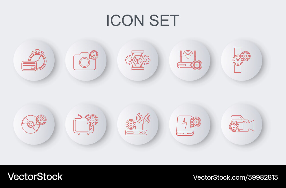 Set line video camera setting cd or dvd disk Set line video camera setting cd or dvd disk vector image