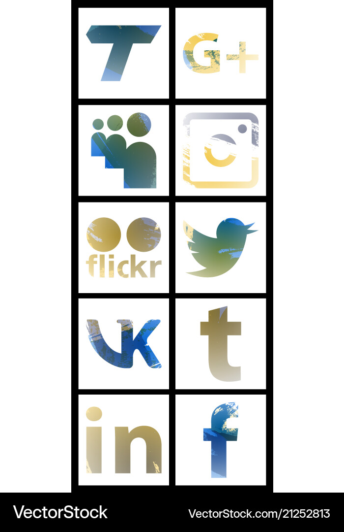 Set of social networking icons web design flat Vector Image