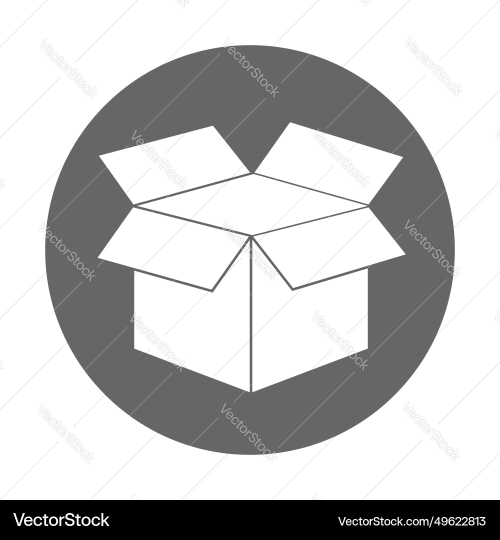 Simple of open box icon isolated on background Simple of open box icon isolated on background vector image