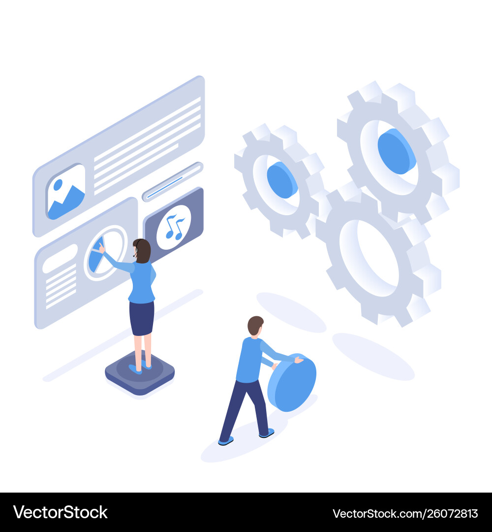 Software Optimization Isometric vector image